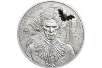 «Вампир» - серебряная монета с черным мрамором 
