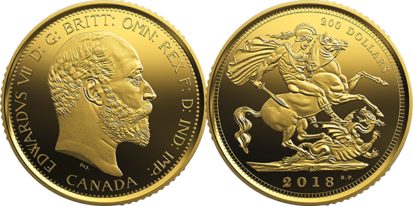 Соверен 1908-го года. 110-летие Королевского монетного двора Канады