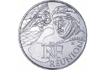 Ролан Гаррос изображен на монете «Реюньон» (10 евро)