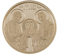 Апостолы Петр и Павел на золотых 100 левах. Болгария