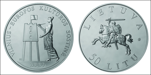 Монета посвящена Вильнюсу – Европейской Культурной Столице 2009