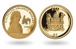 Золотые монеты Фиджи к юбилею смерти Моцарта