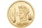 Золотая монета с портретом Америго Веспуччи (1 доллар)