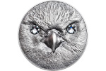 «Балобан» - монета из серебра с кристаллами Сваровски