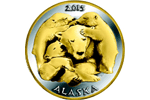 Монетный двор Аляски представляет золотой медальон с изображением белого медведя