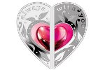 Серебряная «монета-сердце» – в канун Дня святого Валентина