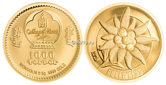 Золотая монета «Эдельвейс» (фото - coin-invest.li)