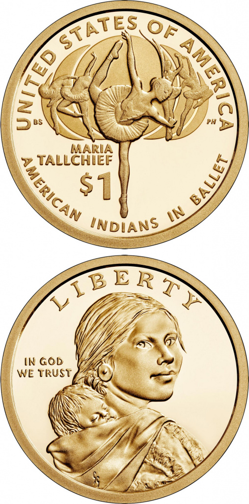 Мария Талчиф и американские индейцы на монете США