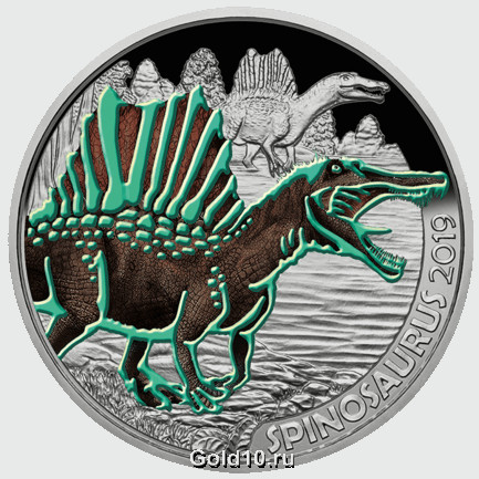 Монета «Спинозавр» (фото - muenzeoesterreich.at)