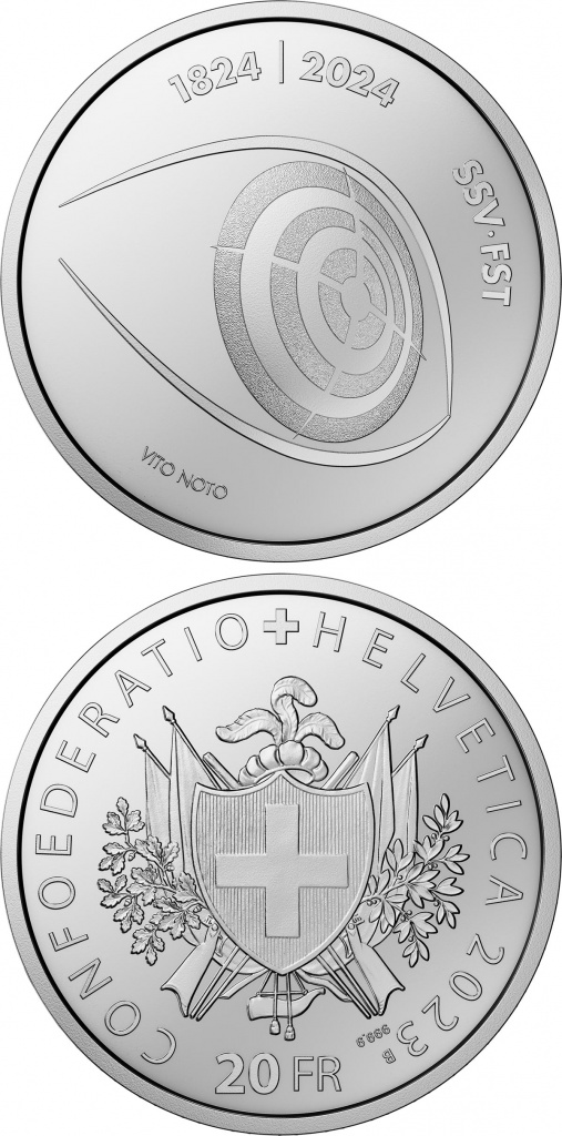 Глаз-мишень на монете Швейцарии