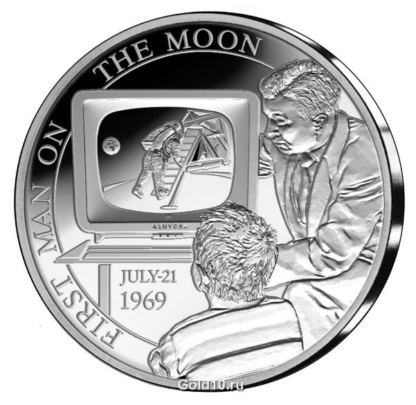 Монета «Первый человек на Луне» (фото - news.coinupdate.com)
