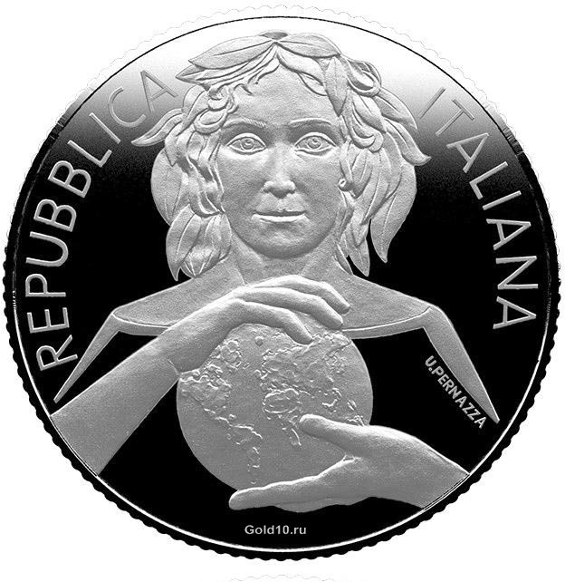 Аверс монеты Италии "Год защиты природы"
