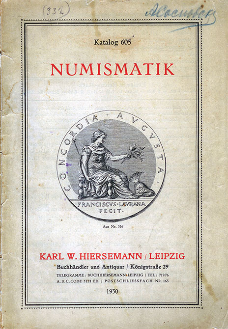 Обложка каталога торговой фирмы Г. Фока (Gustav Fock) 1934 годас владельческой пометкой –«A Sosnowski». Русский музей