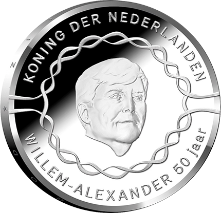 Серебряная монета «50 лет королю Виллему-Александру»
