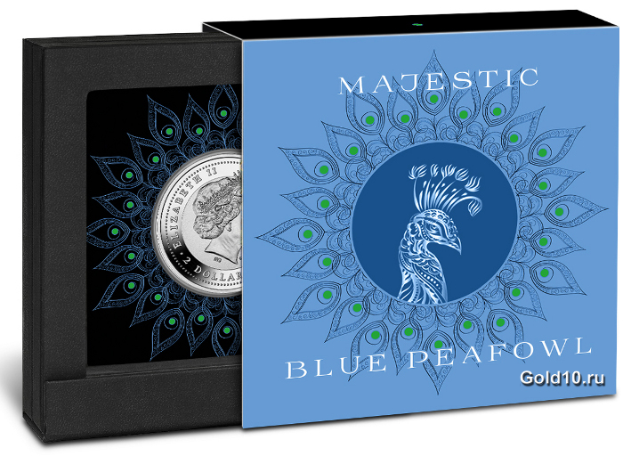 Монета «Величественный синий павлин»