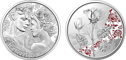 «Роза», 10 евро, 2021 год, серебро