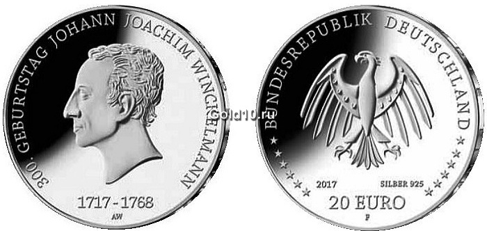 Монета «Иоганн Иоахим Винкельман» («пруф»)