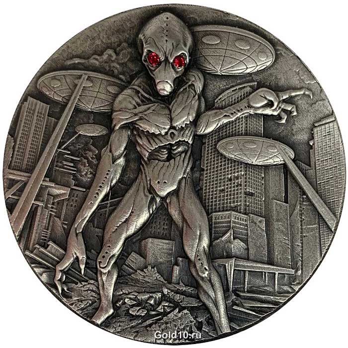 Монета «Вторжение пришельцев» (фото - agaunews.com)