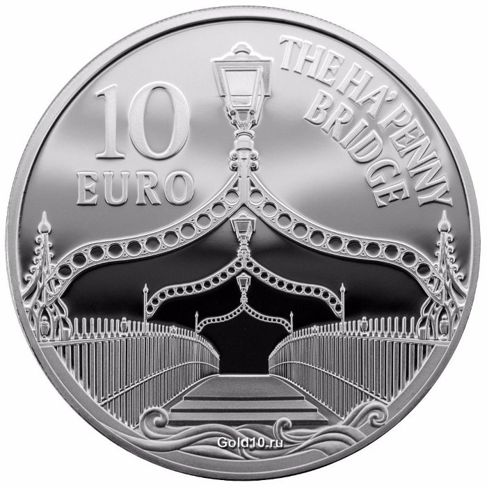 Монета «Мост Полпенни» (реверс)