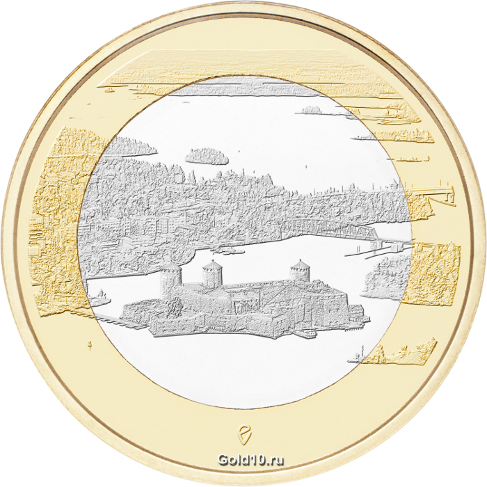 Монета «Крепость Олавинлинна и озеро Пихлаявеси»