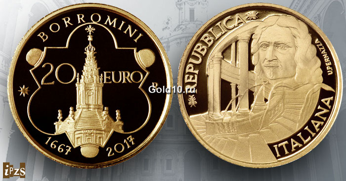 Золотая монета «Франческо Борромини»