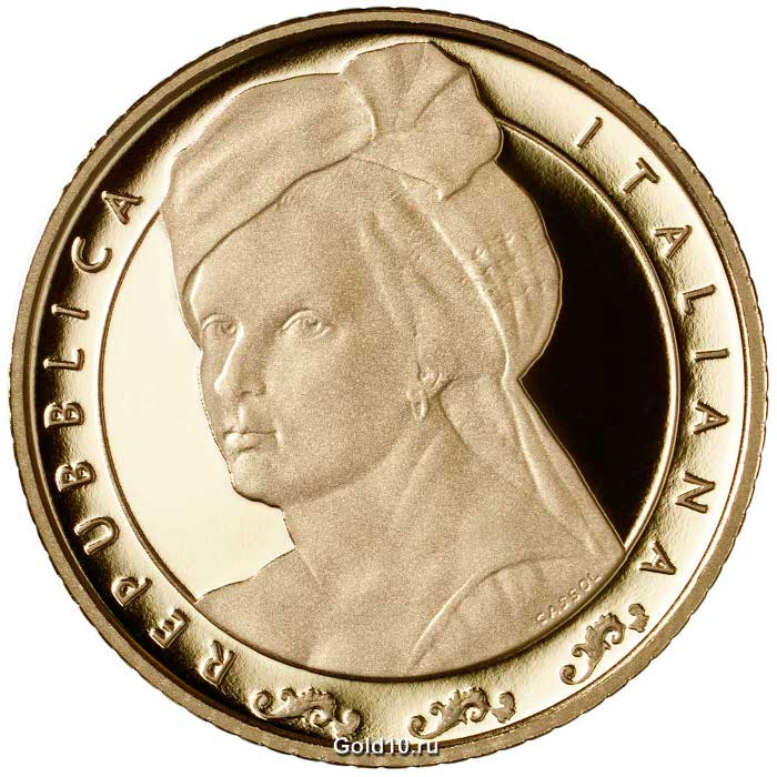 Золотая монета «Артемизия Джентилески»