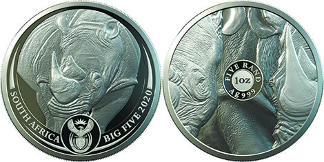 II место «Белый носорог – Большая африканская пятерка», Южно-Африканский монетный двор