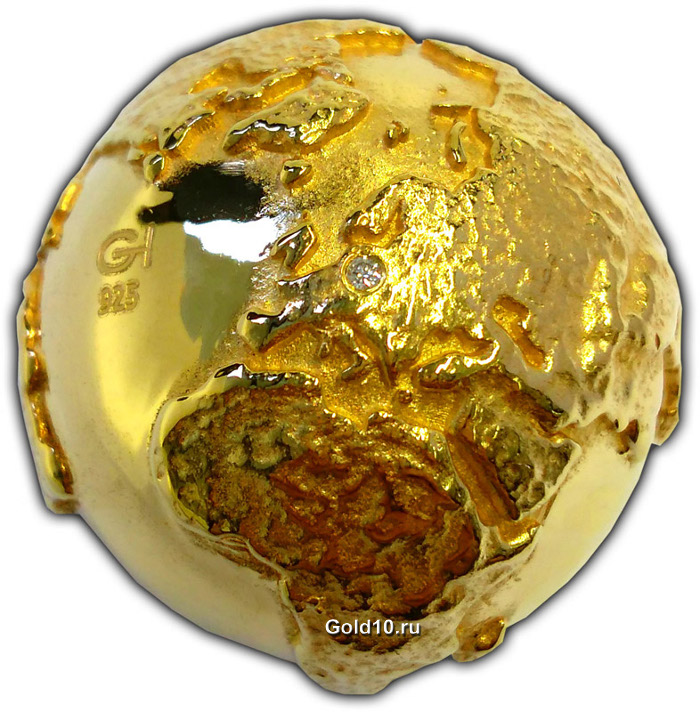 Монета «Золотой бриллиантовый глобус 3D»