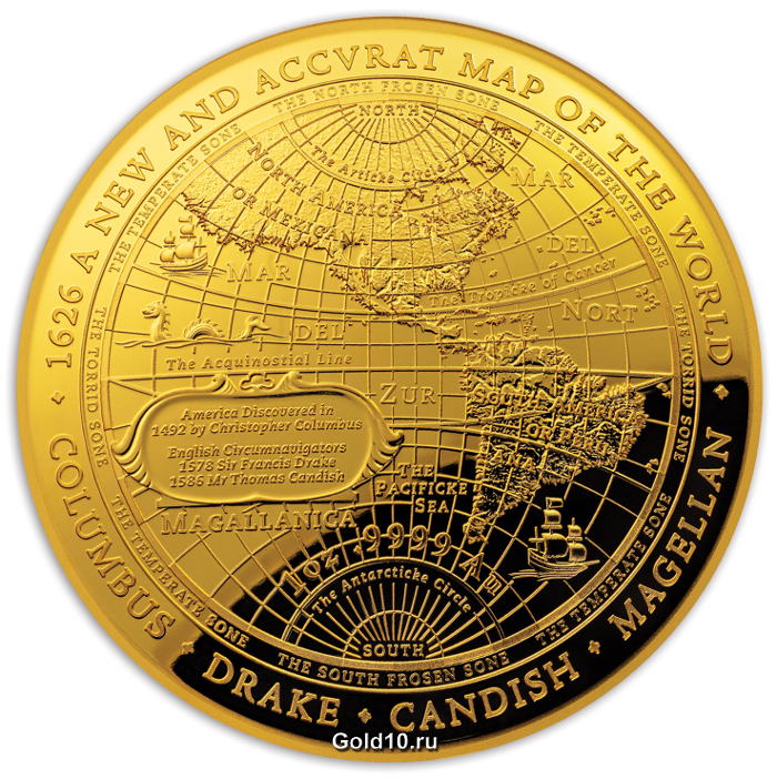 Золотая монета «Западное полушарие»