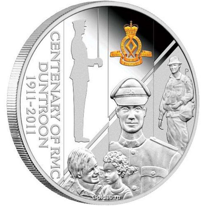 Австралия - монета в честь столетия  Королевского военного колледжа Дантрун