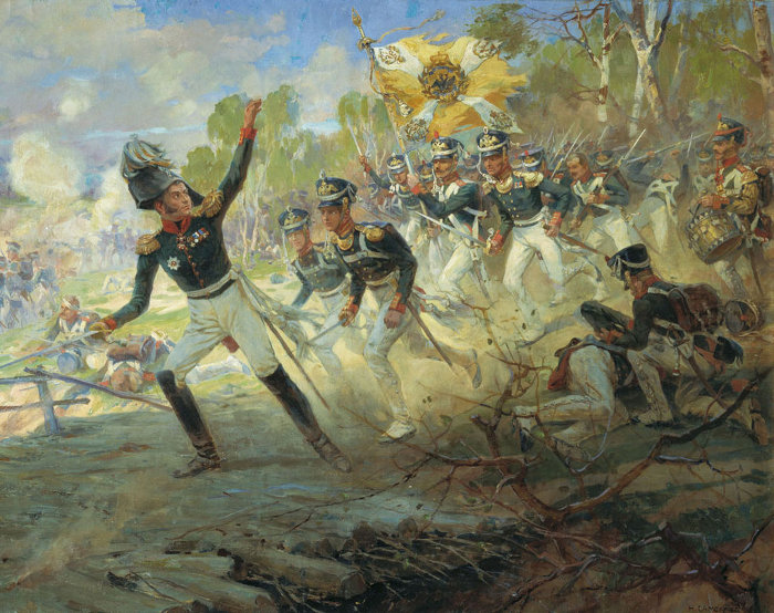 Подвиг солдат Раевского под Салтановкой (Н.С. Самокиш, 1812 г.)