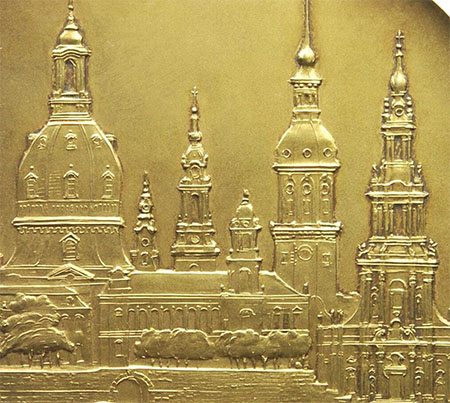 Вид Дрездена. Медаль из «Монетного кабинета»Рудольфа Кюнкера