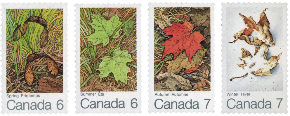 Серия почтовых марок Канады«Времена года». 1971 г.