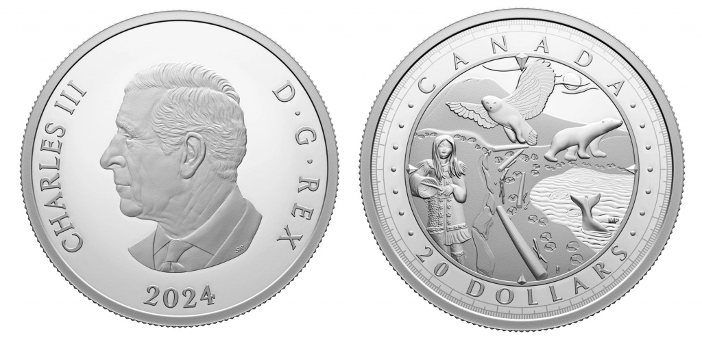 Памятная монета, посвященная Арктическому побережью. Канада