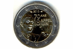 Шарль де Голль на монете 2 евро