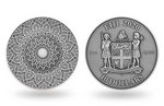 Персидская мандала на монете из серебра