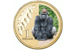 На монете в честь зоопарка Мельбурна отчеканена горилла (1 доллар)