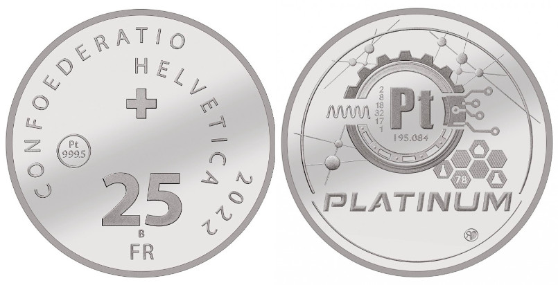 Швейцария начала выпуск монет из платины