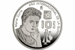 Мария Кюри на серебряной монете