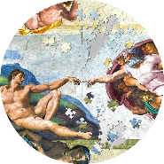 Сотворение Адама - фреска Микеланджело на монете Палау