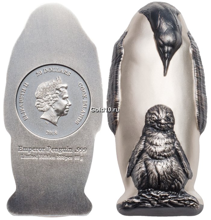 Серебряная монета «Императорский пингвин» (20 долларов)