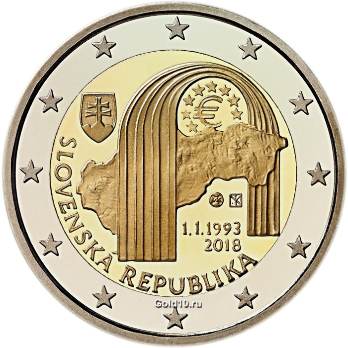 Монета «25 лет Словацкой Республики»